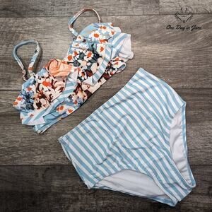 Misassy Ruffle Flounce High Waist Bikini Size S